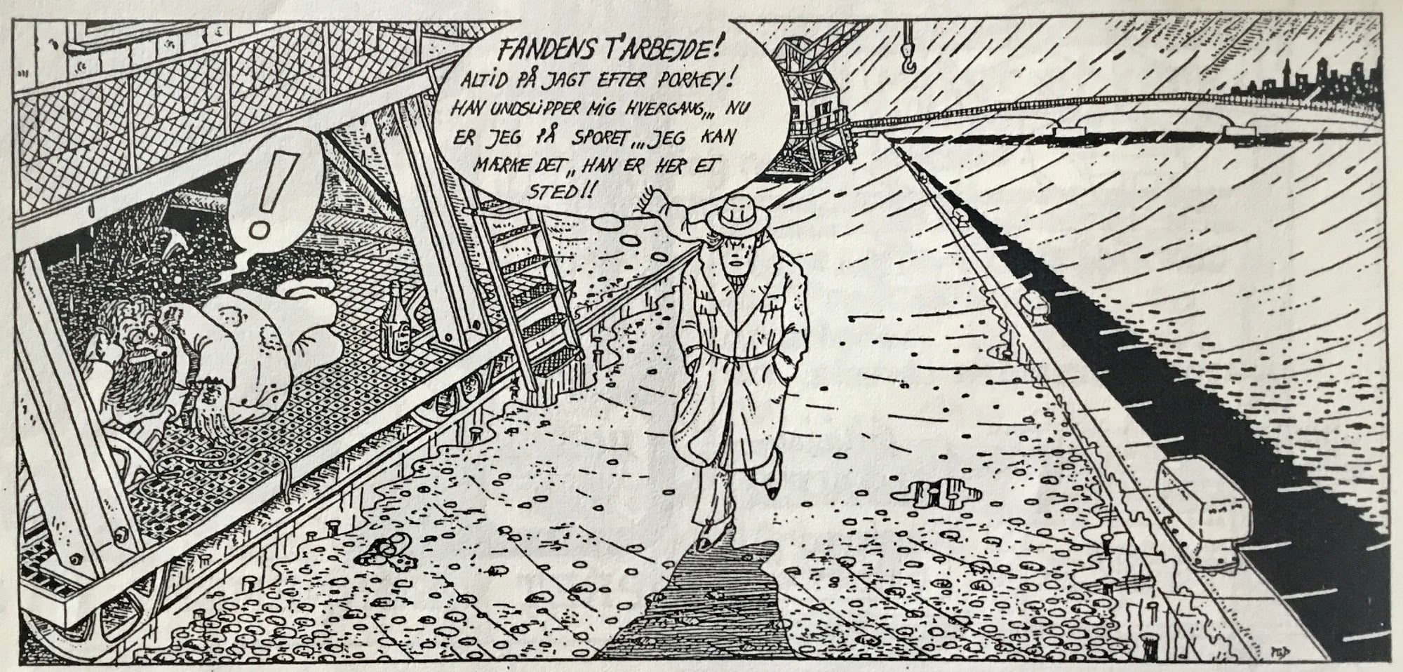 Buddy Bert figuren blev skabt o. 1988, og den første lille 9 siders historie “Porkeys mareridt” blev udgivet i undergrundsbladet “Fantasy”, nr.5, 1991.Her ses den første tegning i den første historie.